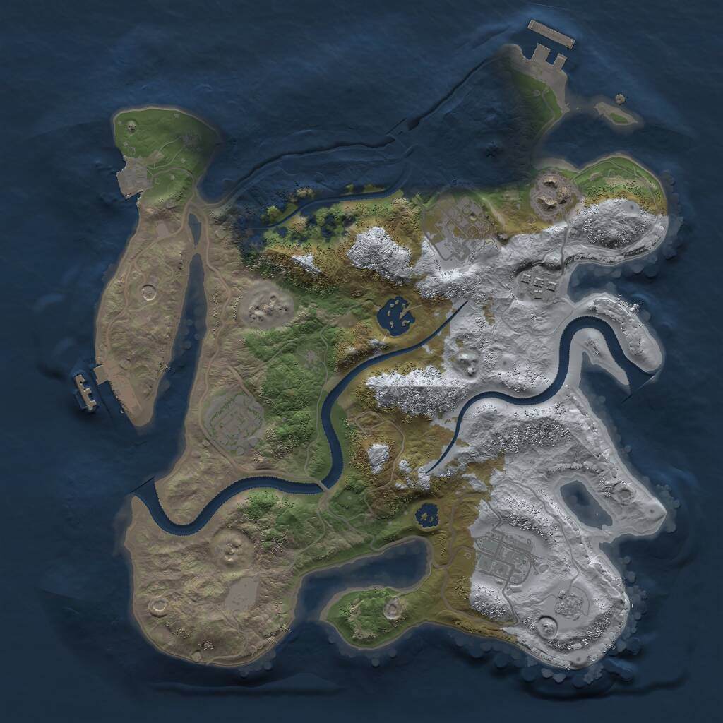 Rust Map: Procedural Map, Size: 3000, Seed: 1533195538, 11 Monuments