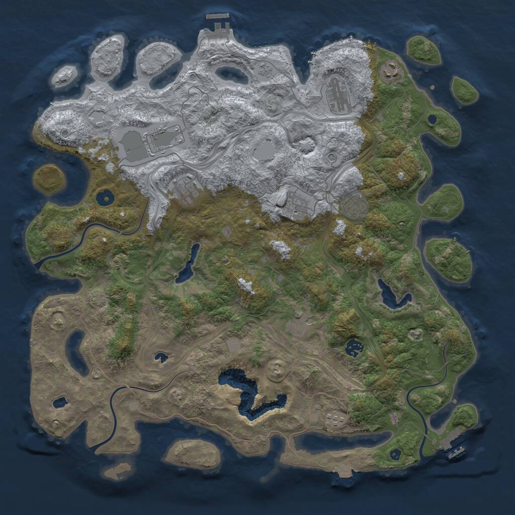 Rust Map: Procedural Map, Size: 4500, Seed: 346, 15 Monuments