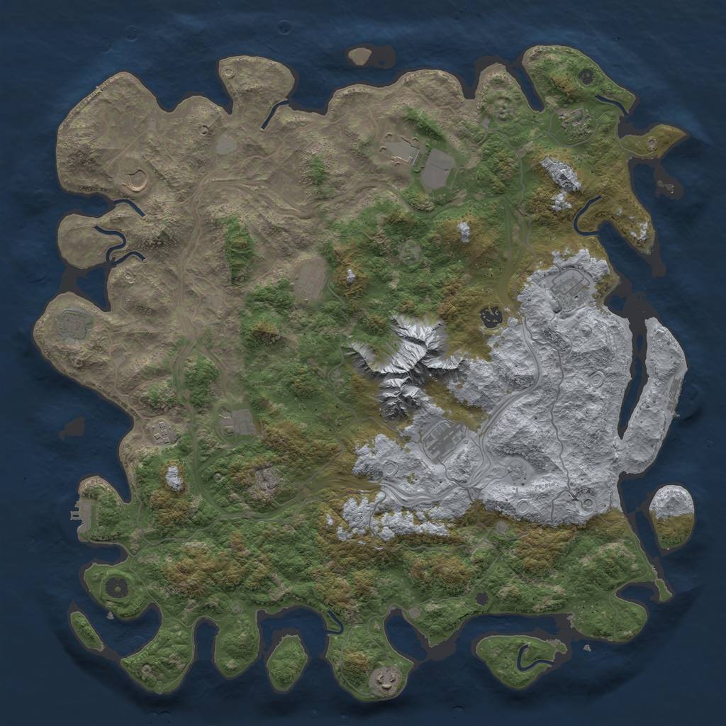 Rust Map: Procedural Map, Size: 5000, Seed: 1560475506, 18 Monuments