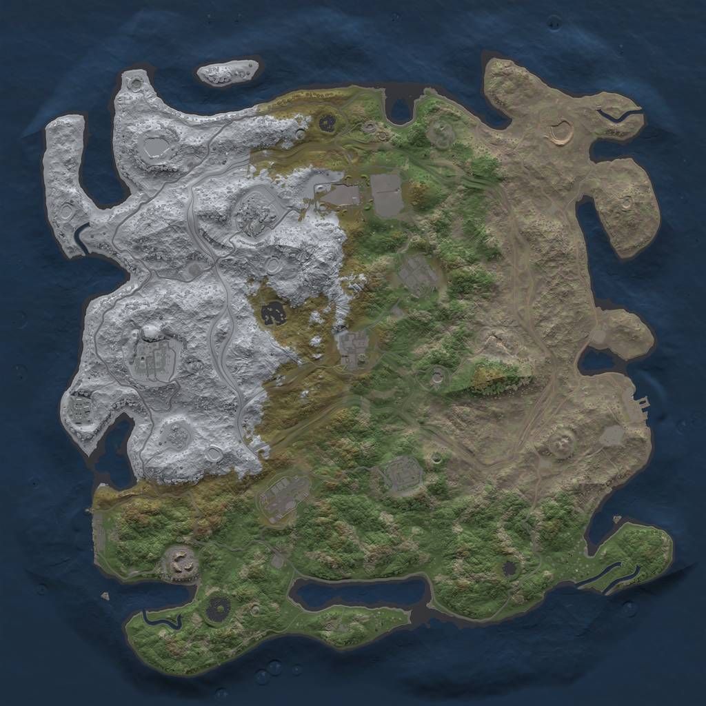 Rust Map: Procedural Map, Size: 4250, Seed: 455713194, 18 Monuments