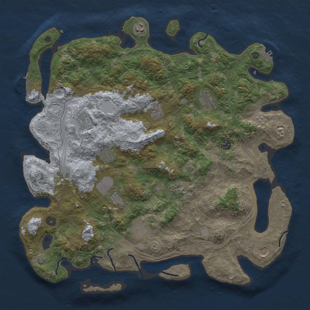 Rust Map: Procedural Map, Size: 4500, Seed: 1088926326, 19 Monuments