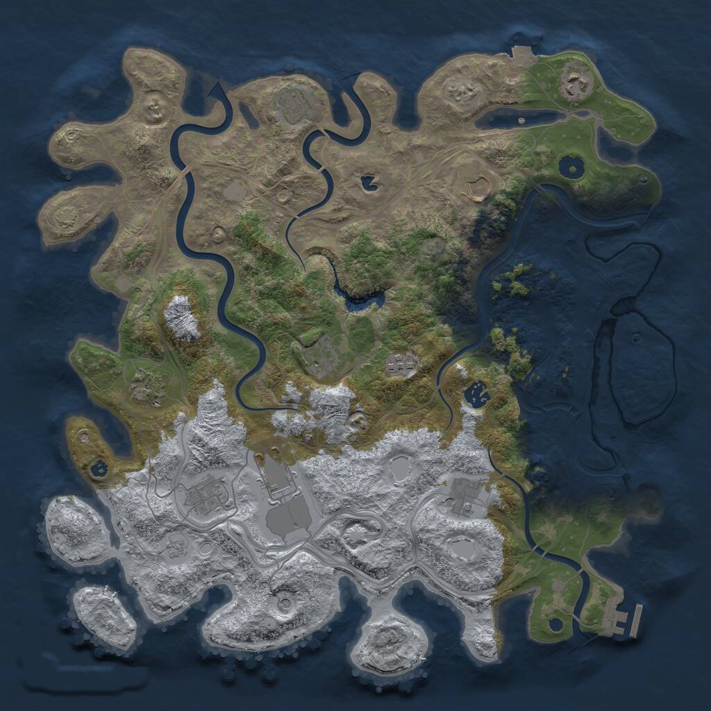 Rust Map: Procedural Map, Size: 4250, Seed: 16545, 15 Monuments
