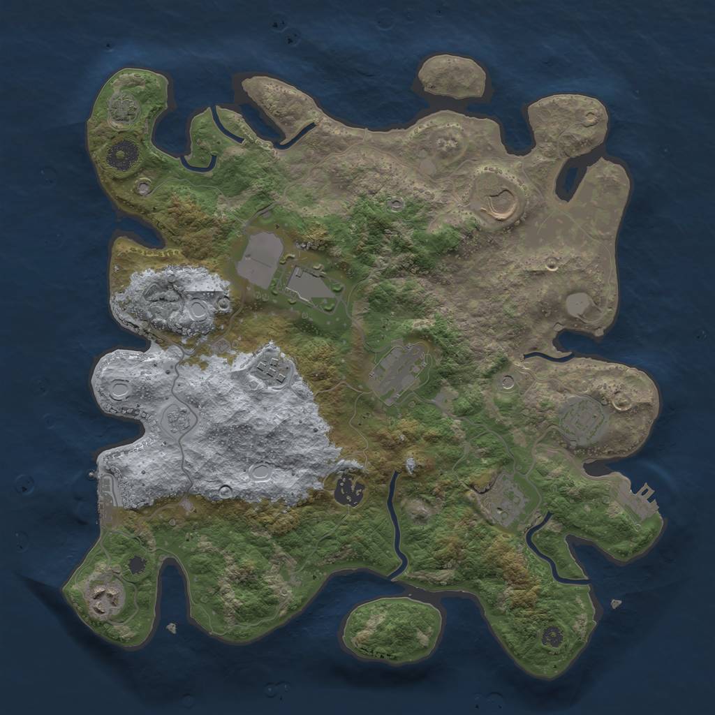 Rust Map: Procedural Map, Size: 3500, Seed: 1559293917, 16 Monuments