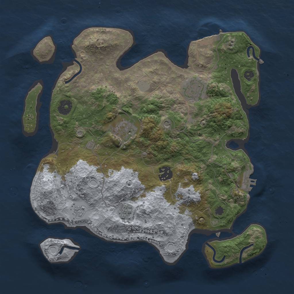 Rust Map: Procedural Map, Size: 3000, Seed: 142522653, 11 Monuments