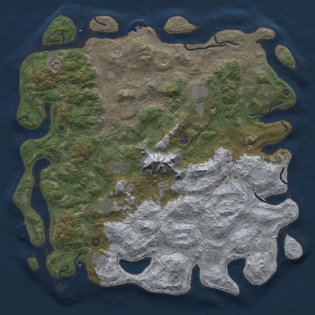 Rust Map: Procedural Map, Size: 5000, Seed: 1359217008, 18 Monuments