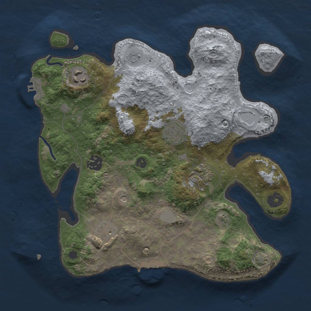 Rust Map: Procedural Map, Size: 3000, Seed: 104620732, 13 Monuments