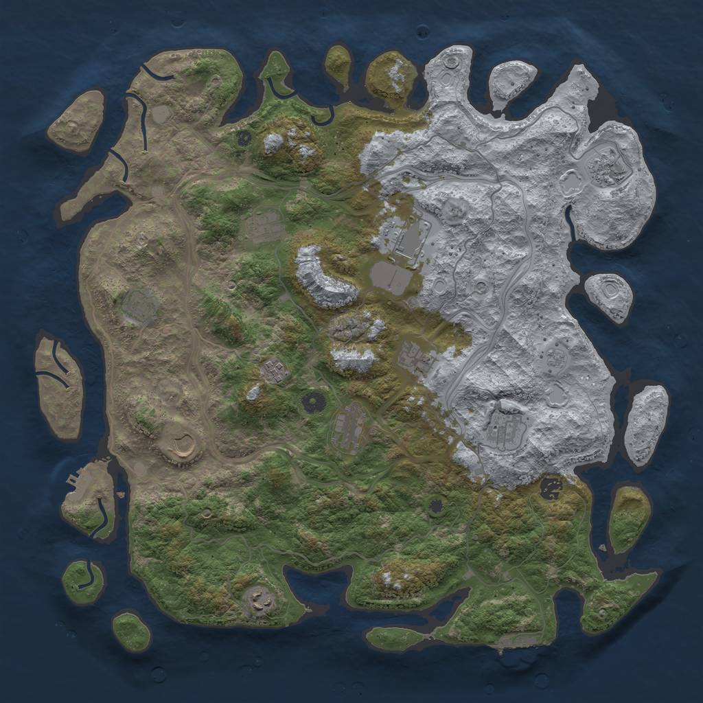 Rust Map: Procedural Map, Size: 4600, Seed: 9136852, 18 Monuments