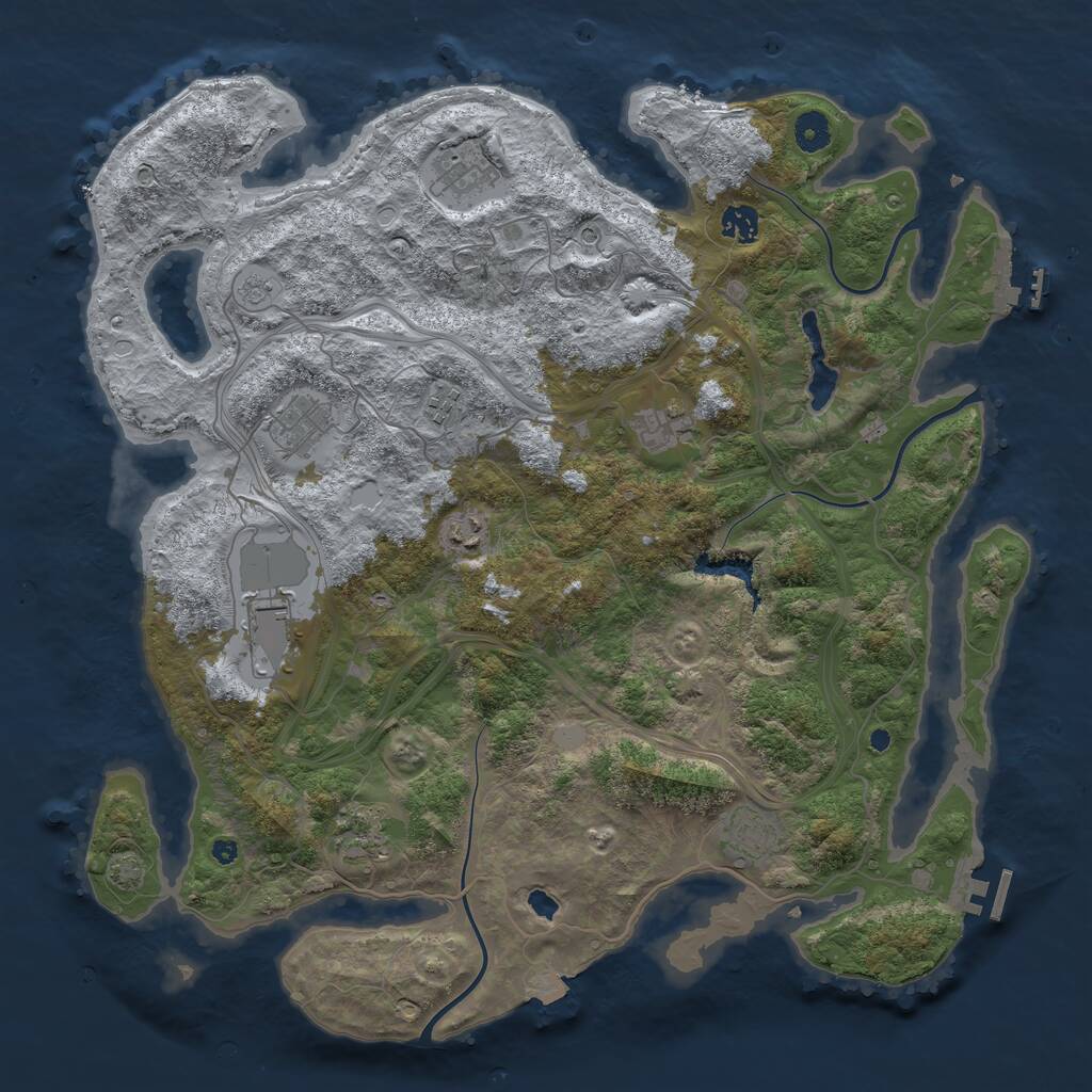 Rust Map: Procedural Map, Size: 4250, Seed: 723078, 15 Monuments