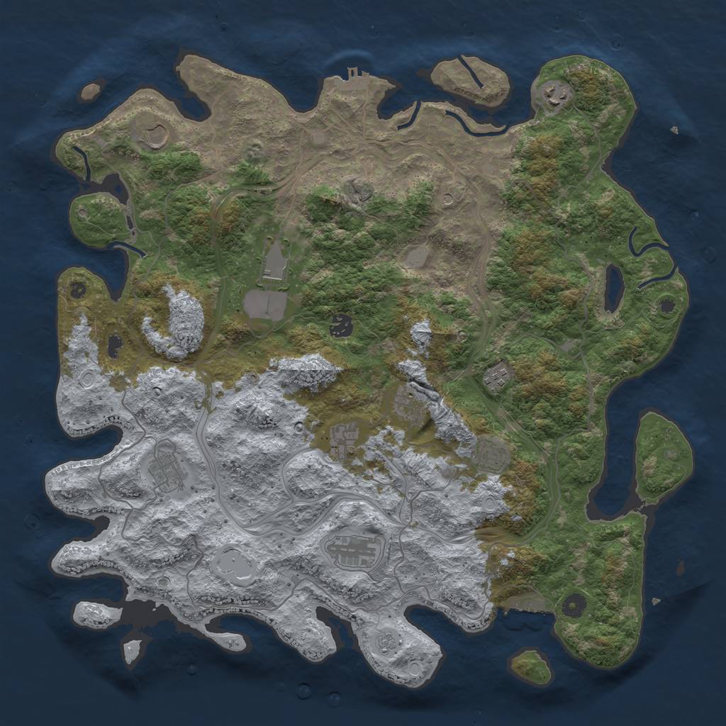 Rust Map: Procedural Map, Size: 4500, Seed: 202304064, 17 Monuments