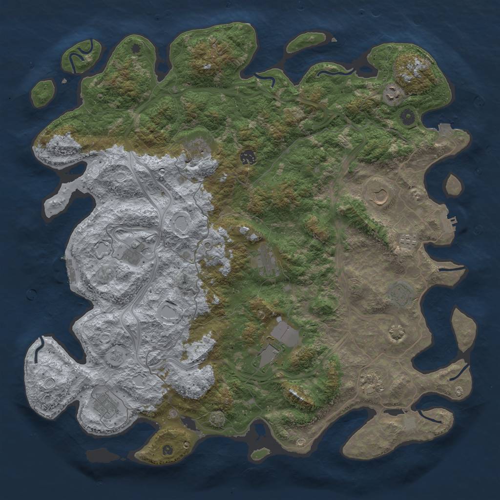 Rust Map: Procedural Map, Size: 4800, Seed: 697503536, 19 Monuments