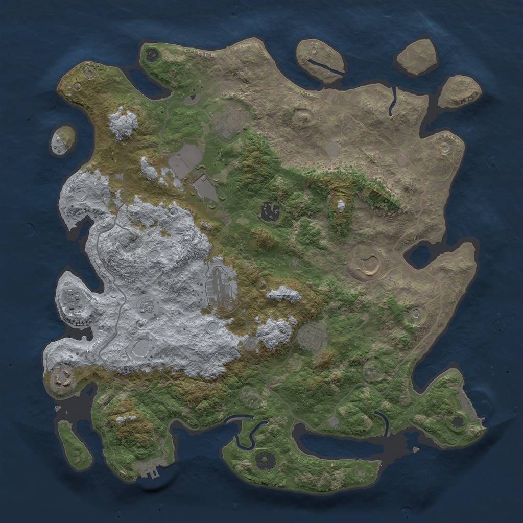 Rust Map: Procedural Map, Size: 4000, Seed: 1929208270, 15 Monuments