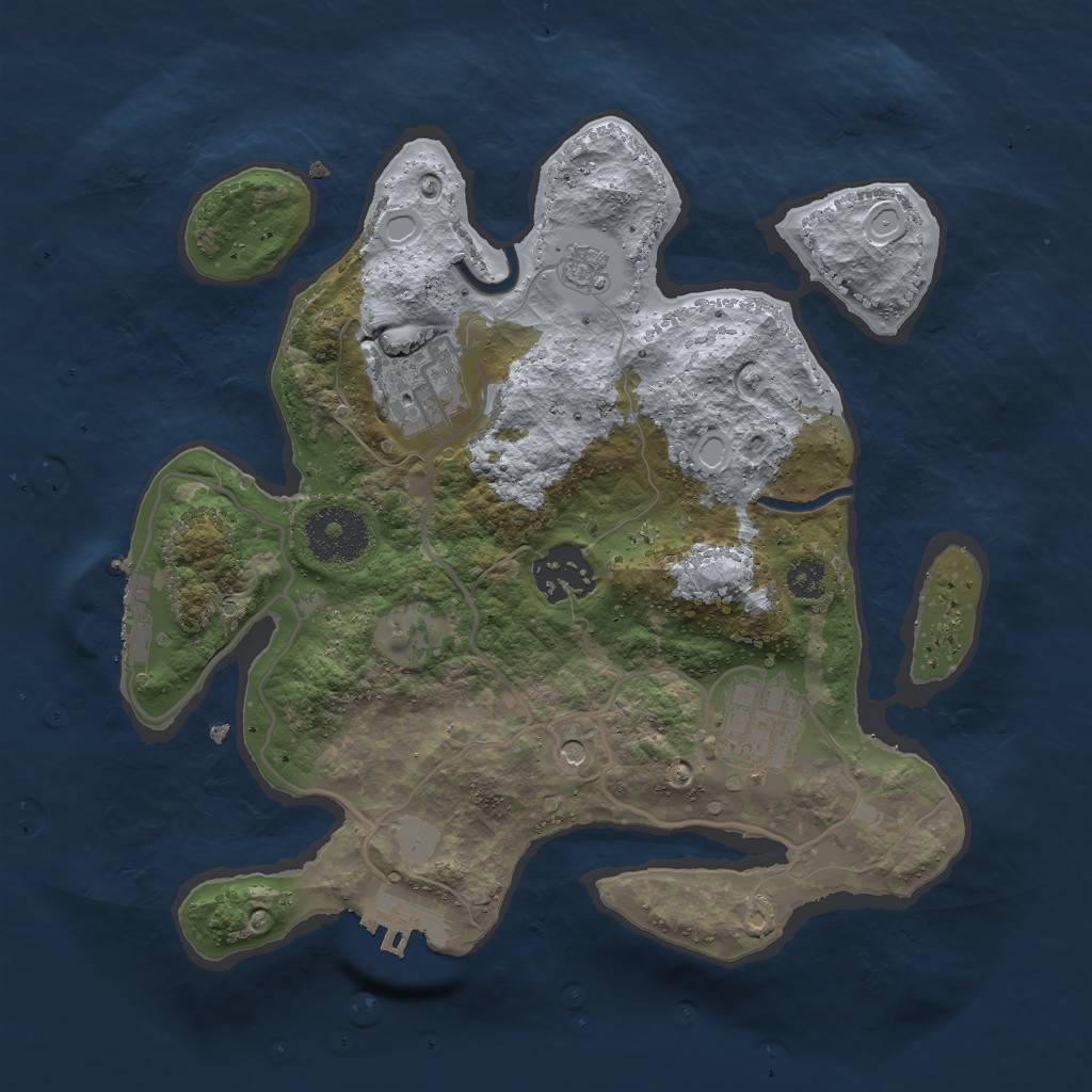 Rust Map: Procedural Map, Size: 2750, Seed: 696333803, 10 Monuments