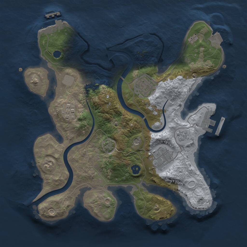 Rust Map: Procedural Map, Size: 2600, Seed: 129823, 9 Monuments