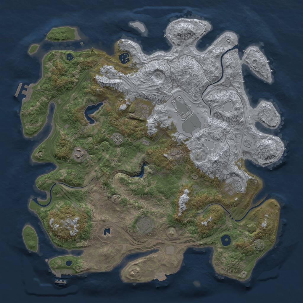 Rust Map: Procedural Map, Size: 4250, Seed: 2093249859, 13 Monuments