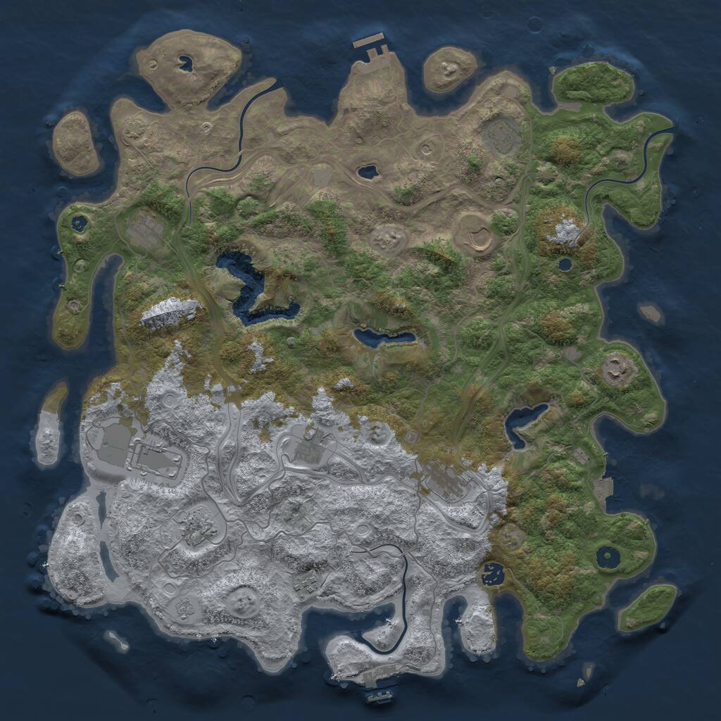 Rust Map: Procedural Map, Size: 4600, Seed: 142522653, 16 Monuments