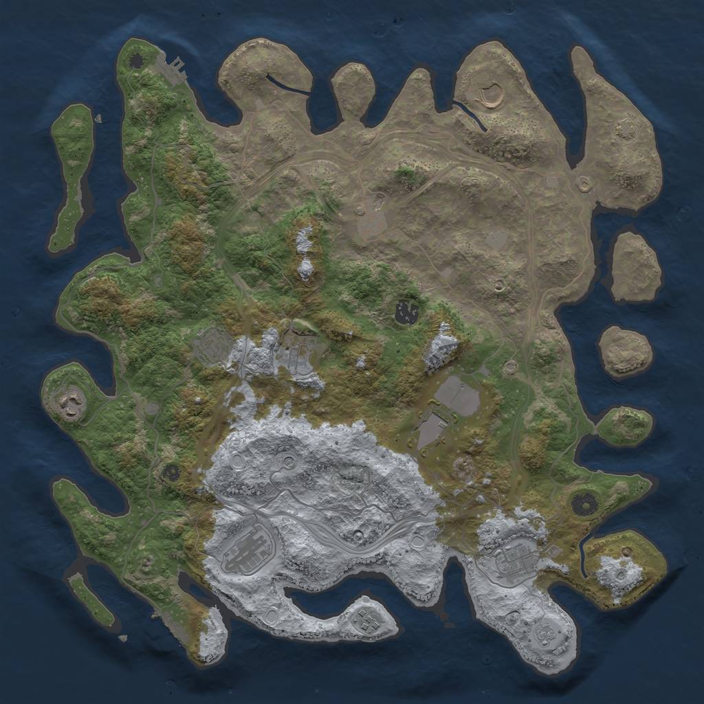 Rust Map: Procedural Map, Size: 4250, Seed: 80893427, 18 Monuments