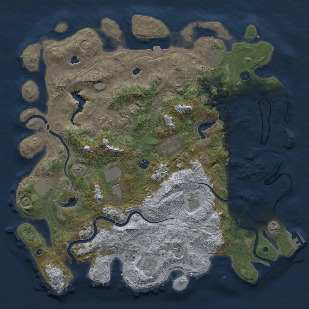 Rust Map: Procedural Map, Size: 4800, Seed: 1627191851, 17 Monuments