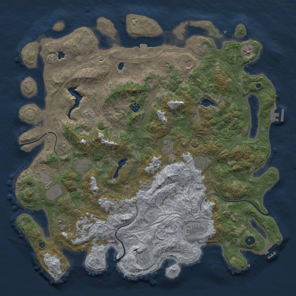 Rust Map: Procedural Map, Size: 4800, Seed: 1627191851, 17 Monuments