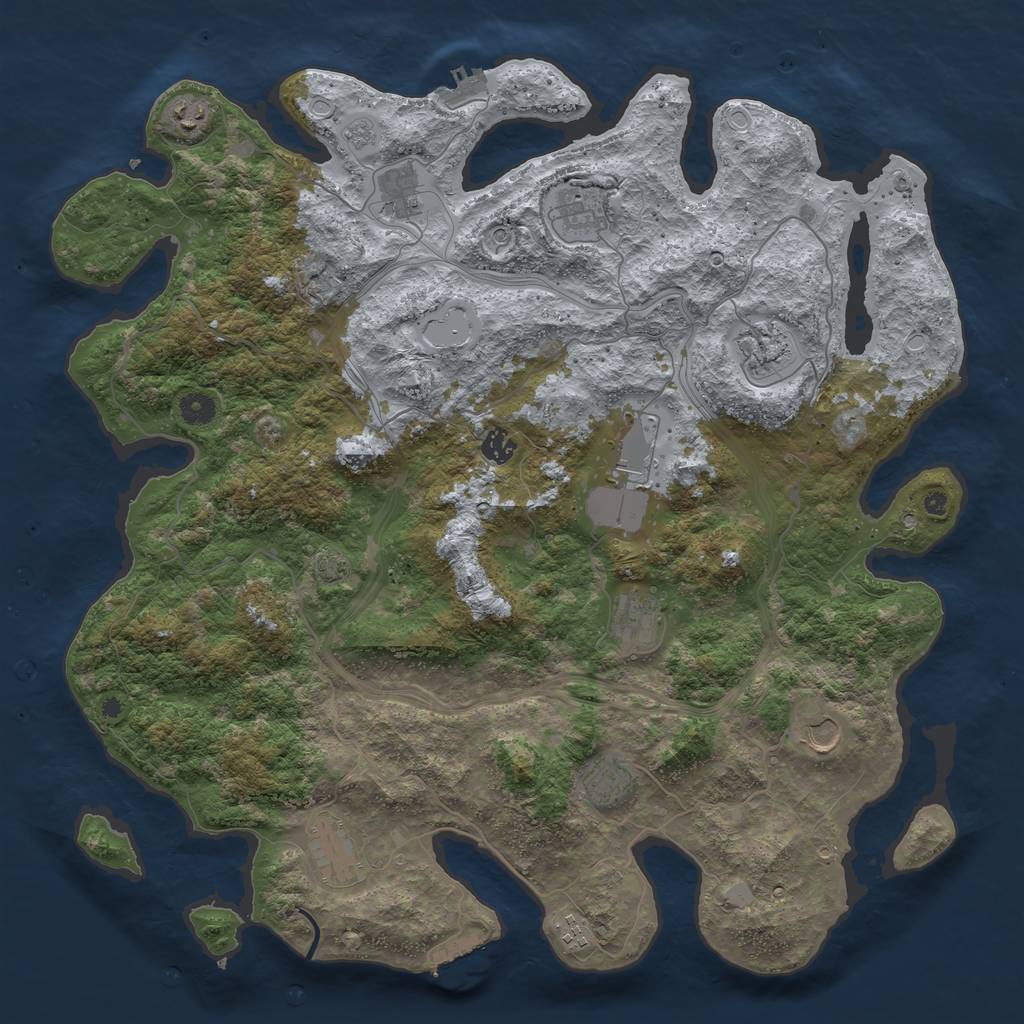 Rust Map: Procedural Map, Size: 4500, Seed: 674281048, 18 Monuments