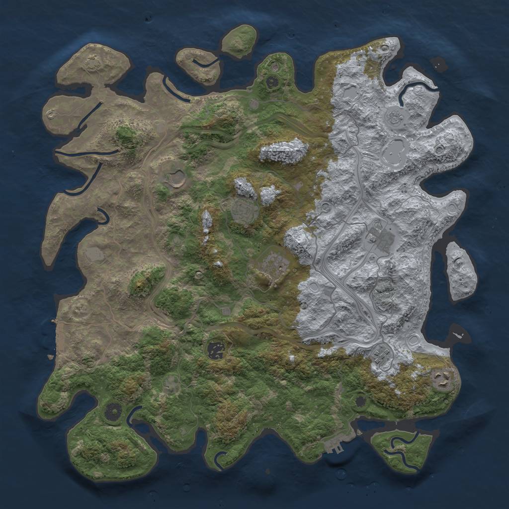 Rust Map: Procedural Map, Size: 4250, Seed: 155285452, 15 Monuments