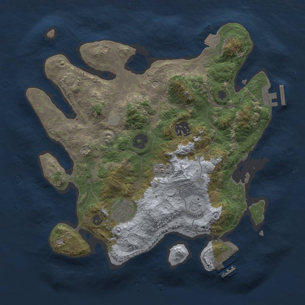 Rust Map: Procedural Map, Size: 3000, Seed: 8137654, 11 Monuments