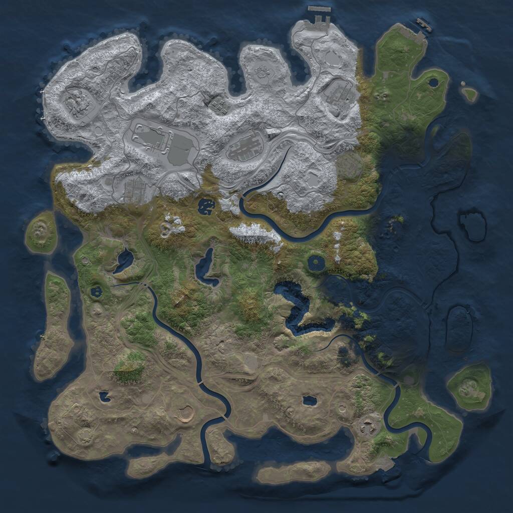 Rust Map: Procedural Map, Size: 4500, Seed: 328786206, 16 Monuments