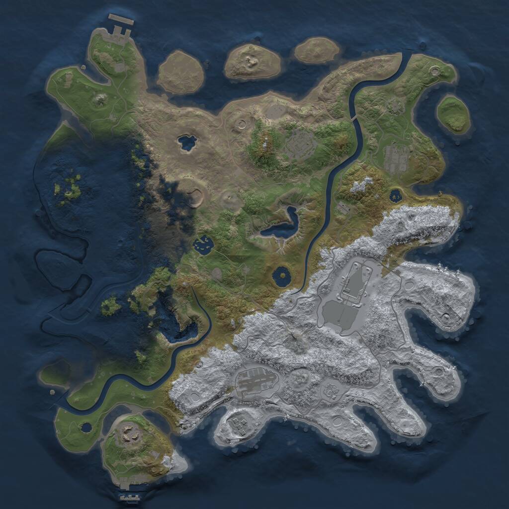 Rust Map: Procedural Map, Size: 4000, Seed: 1149714984, 14 Monuments