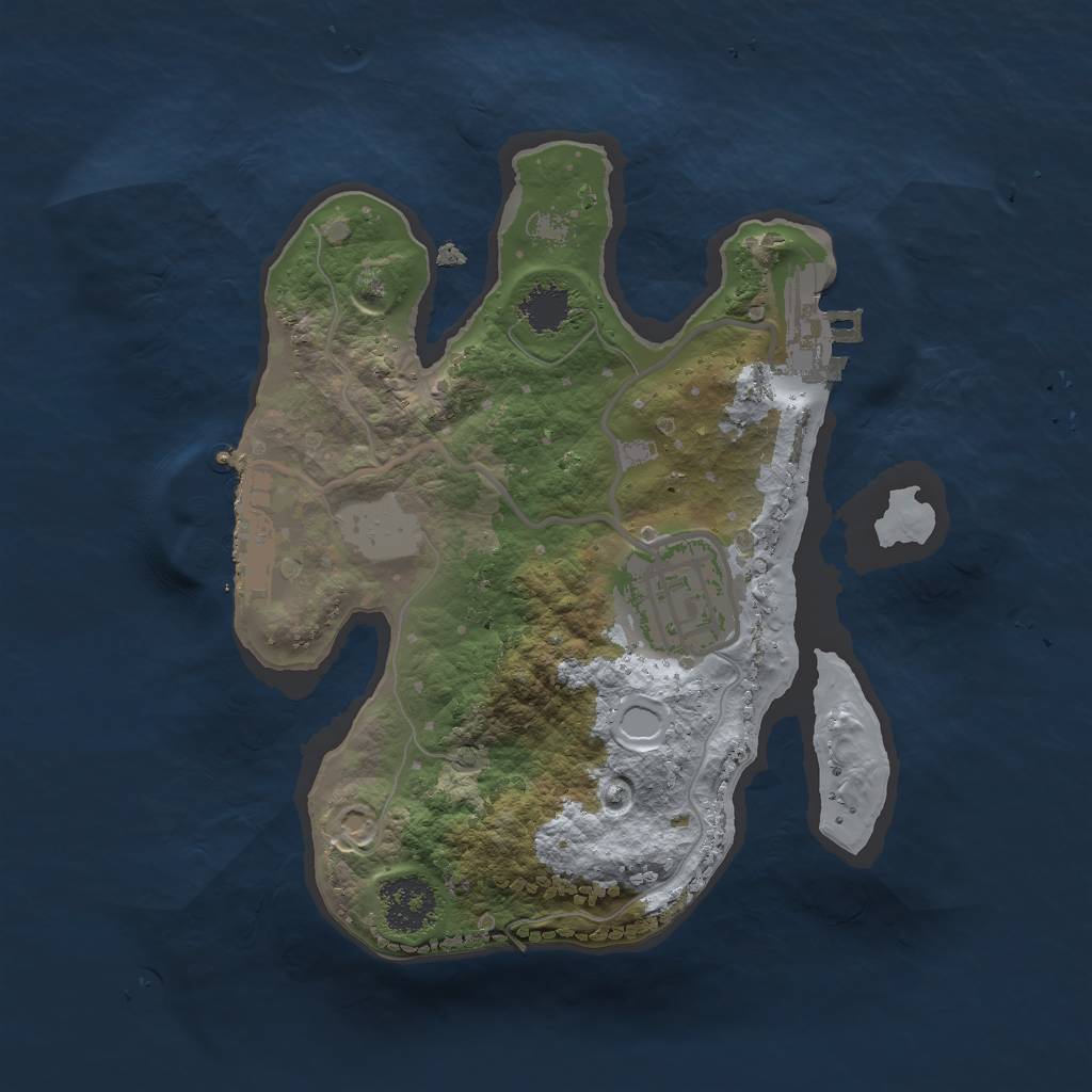 Rust Map: Procedural Map, Size: 2000, Seed: 1056426479, 6 Monuments