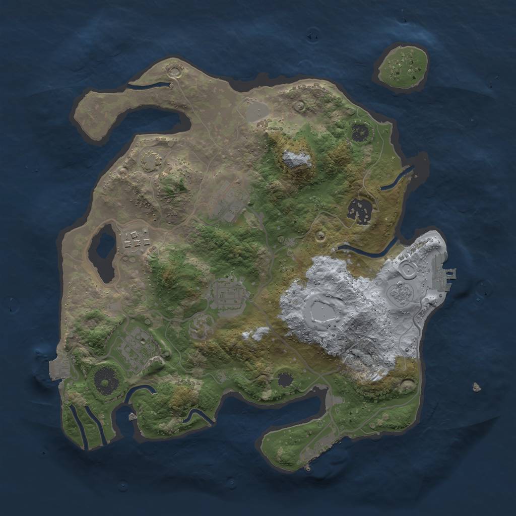 Rust Map: Procedural Map, Size: 3000, Seed: 386605242, 12 Monuments