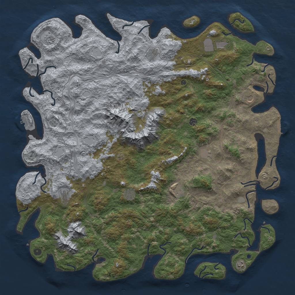 Rust Map: Procedural Map, Size: 6000, Seed: 69247, 18 Monuments