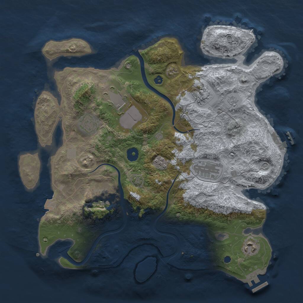 Rust Map: Procedural Map, Size: 3500, Seed: 773056698, 13 Monuments
