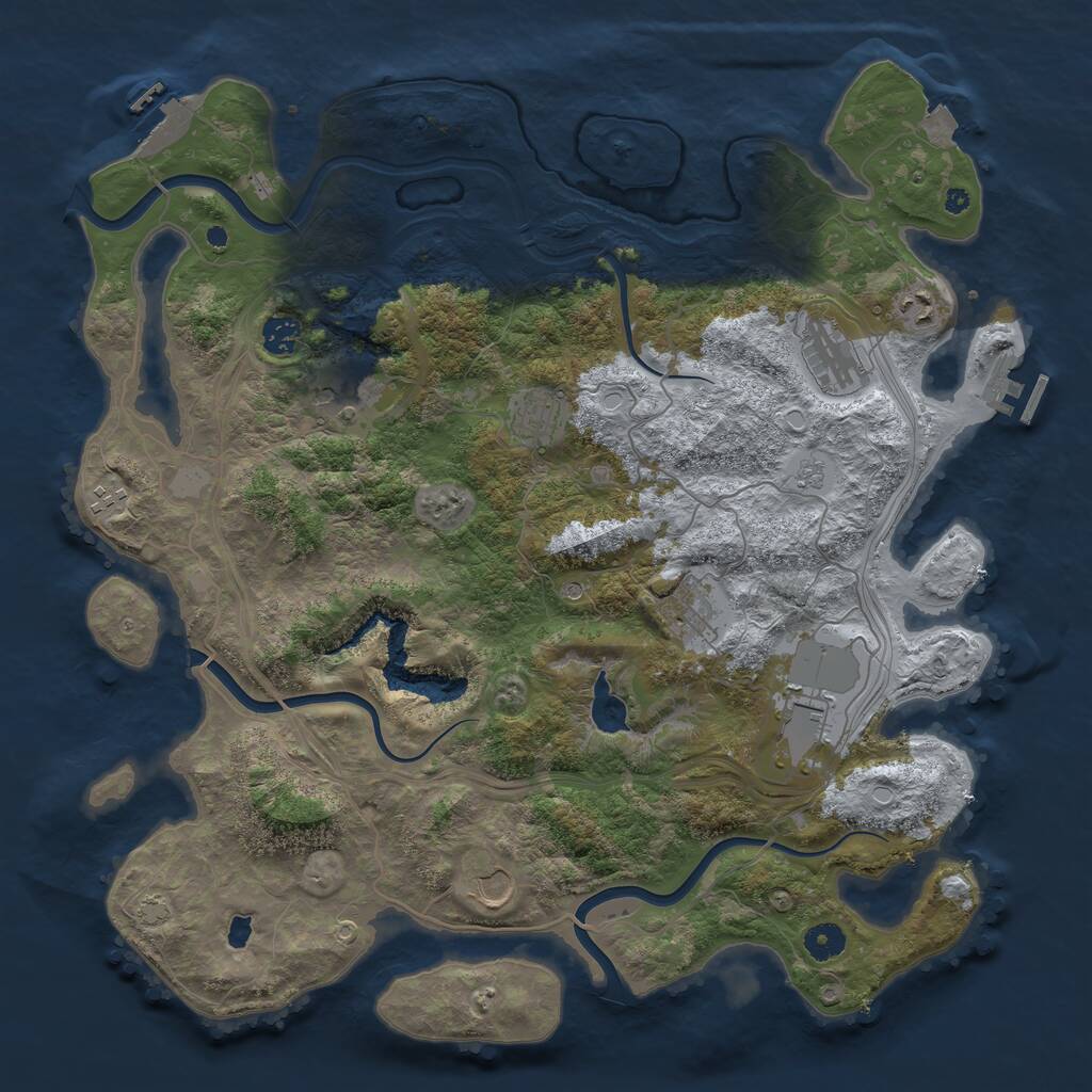 Rust Map: Procedural Map, Size: 4250, Seed: 1303646916, 15 Monuments