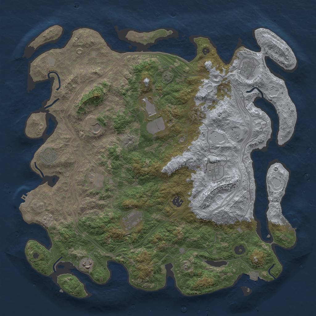 Rust Map: Procedural Map, Size: 4500, Seed: 27623170, 19 Monuments
