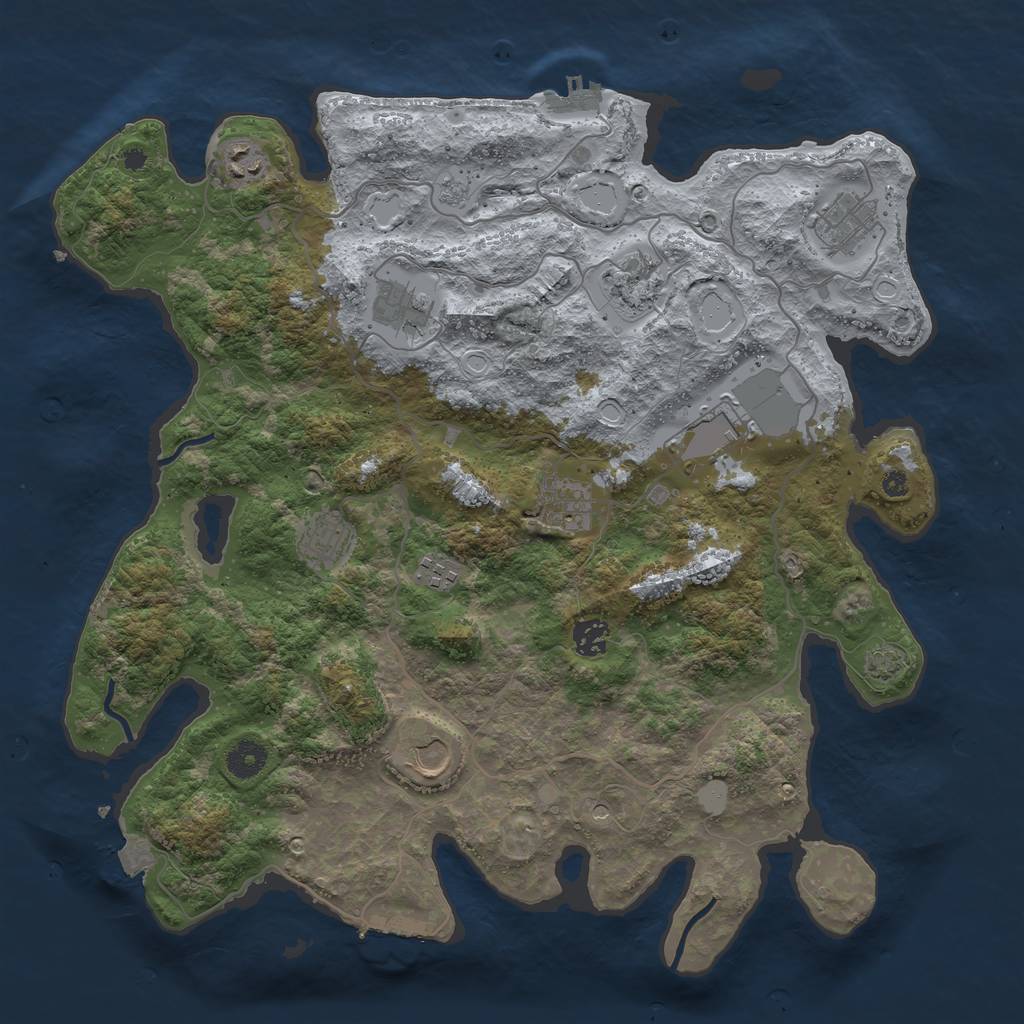 Rust Map: Procedural Map, Size: 4000, Seed: 337372846, 18 Monuments