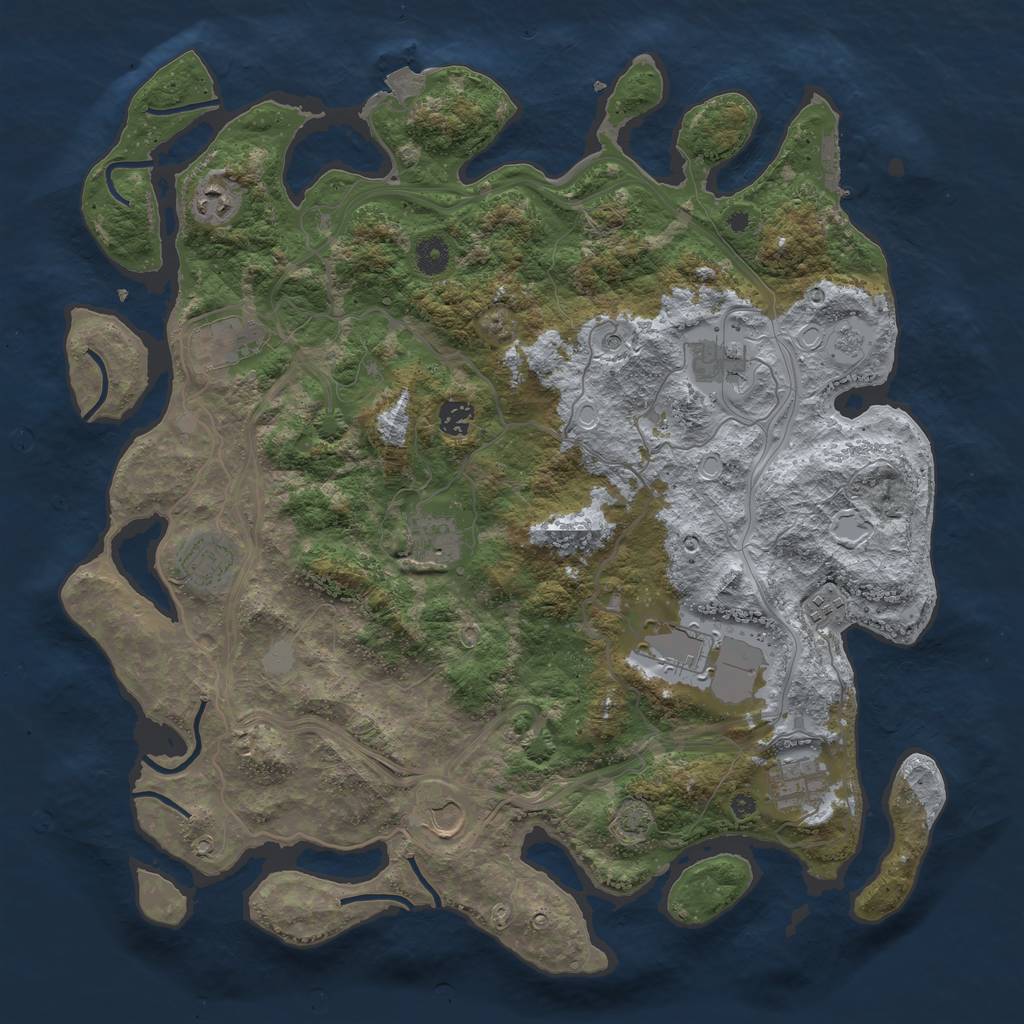 Rust Map: Procedural Map, Size: 4250, Seed: 927739076, 17 Monuments