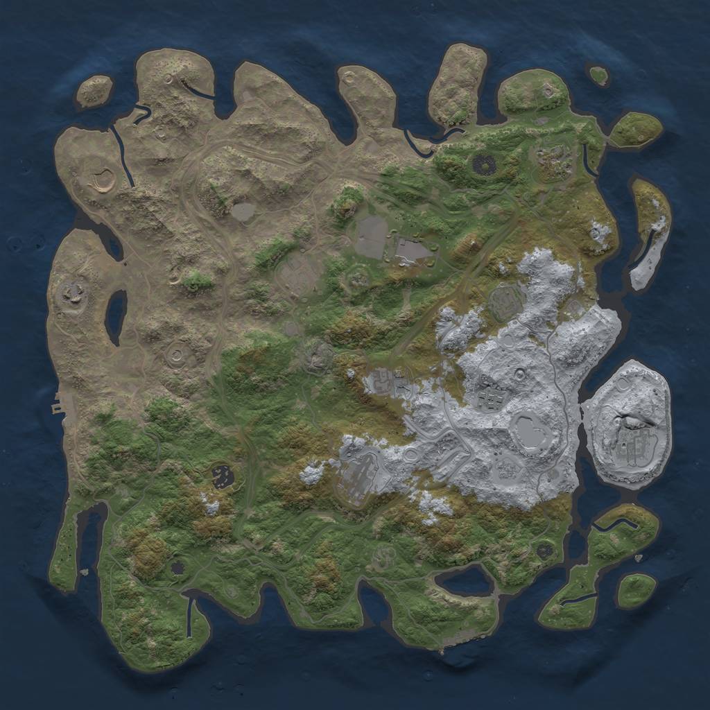 Rust Map: Procedural Map, Size: 4500, Seed: 1853109015, 18 Monuments