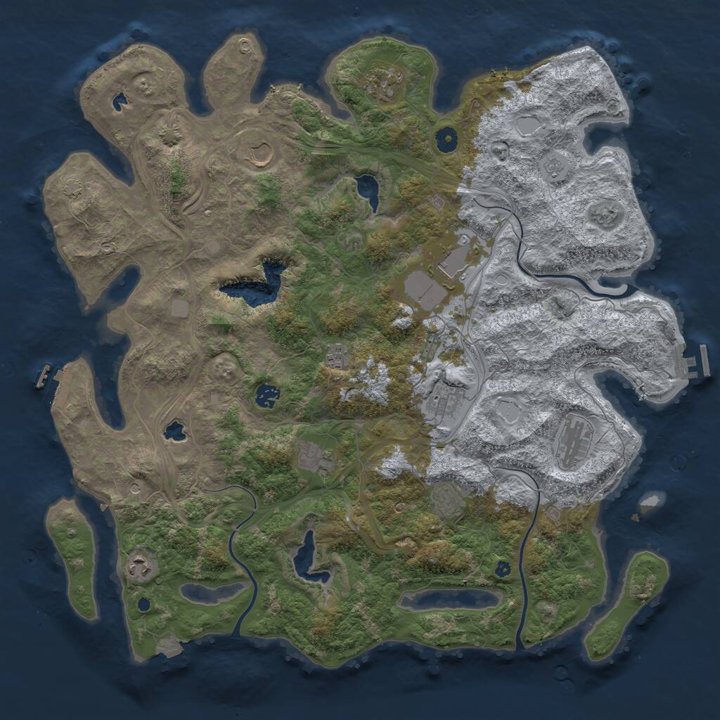 Rust Map: Procedural Map, Size: 4500, Seed: 386110160, 16 Monuments