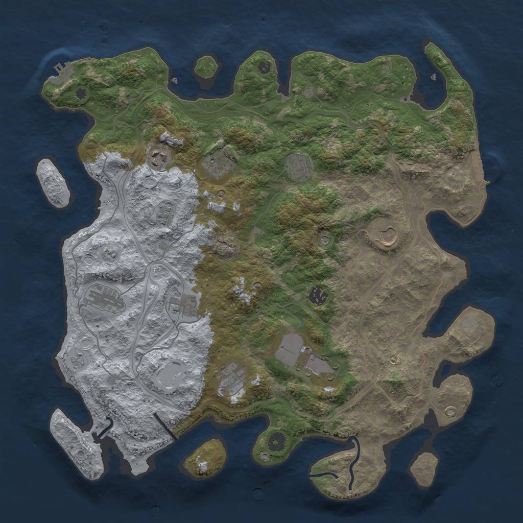 Rust Map: Procedural Map, Size: 4250, Seed: 702797831, 17 Monuments