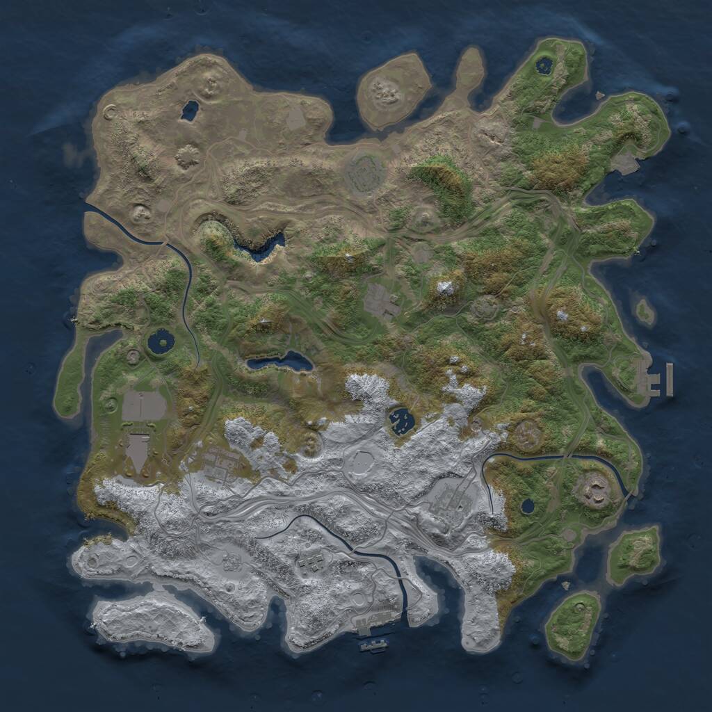 Rust Map: Procedural Map, Size: 4250, Seed: 842369, 14 Monuments