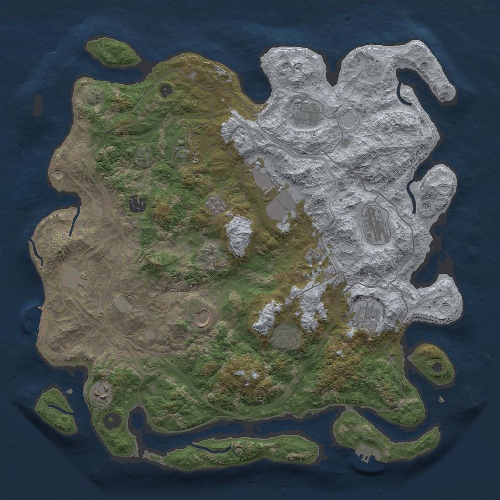 Rust Map: Procedural Map, Size: 4300, Seed: 79317931, 19 Monuments