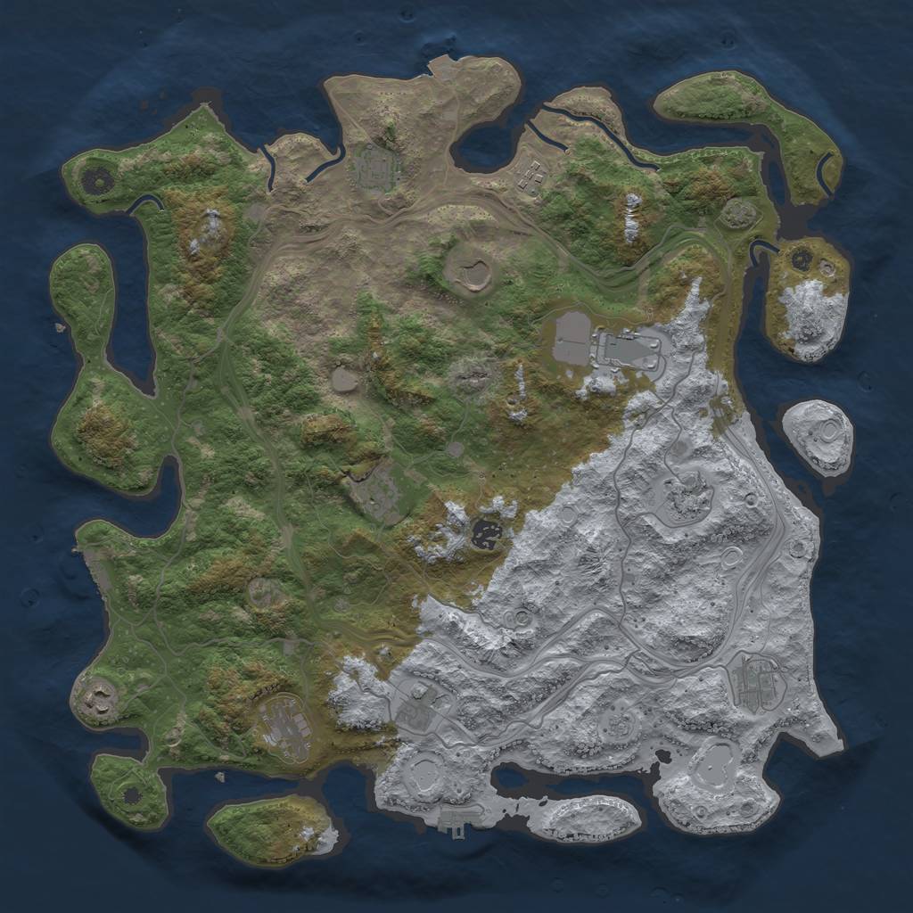 Rust Map: Procedural Map, Size: 4500, Seed: 1518362418, 19 Monuments