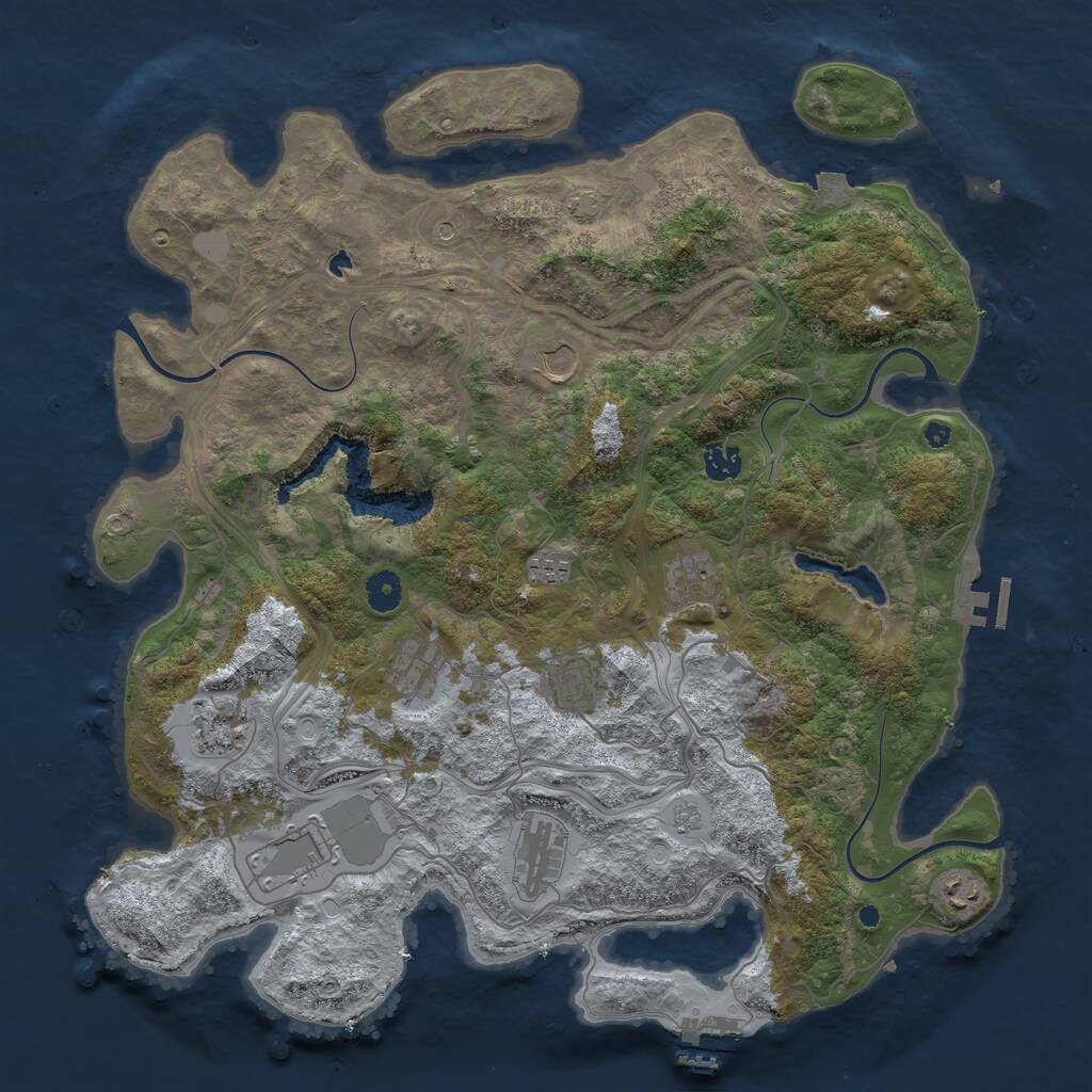 Rust Map: Procedural Map, Size: 4250, Seed: 398071238, 16 Monuments