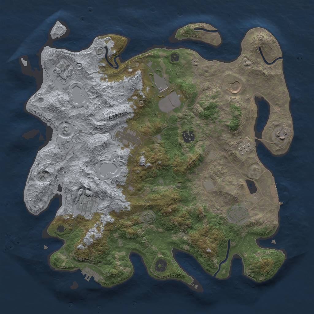 Rust Map: Procedural Map, Size: 3750, Seed: 1985310, 17 Monuments