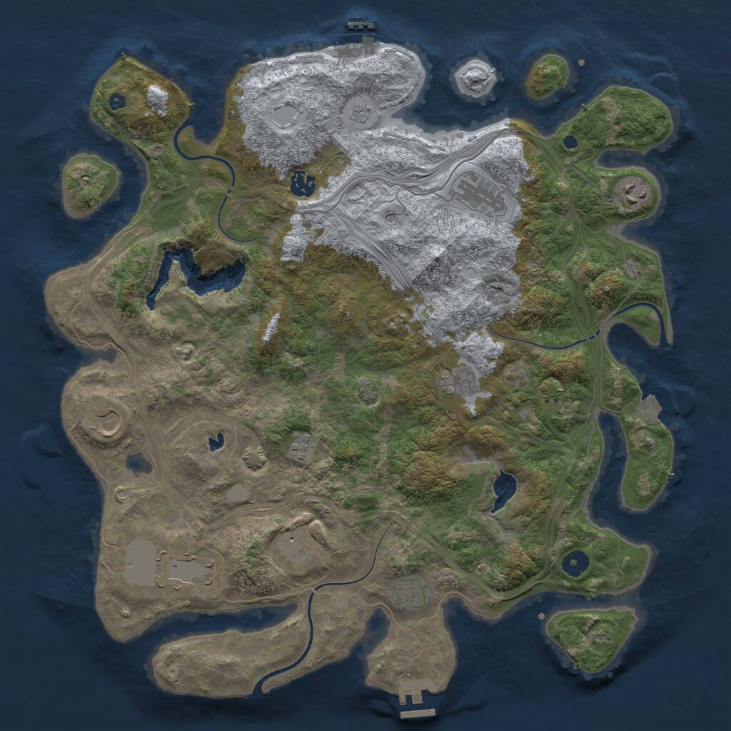 Rust Map: Procedural Map, Size: 4250, Seed: 650551918, 15 Monuments