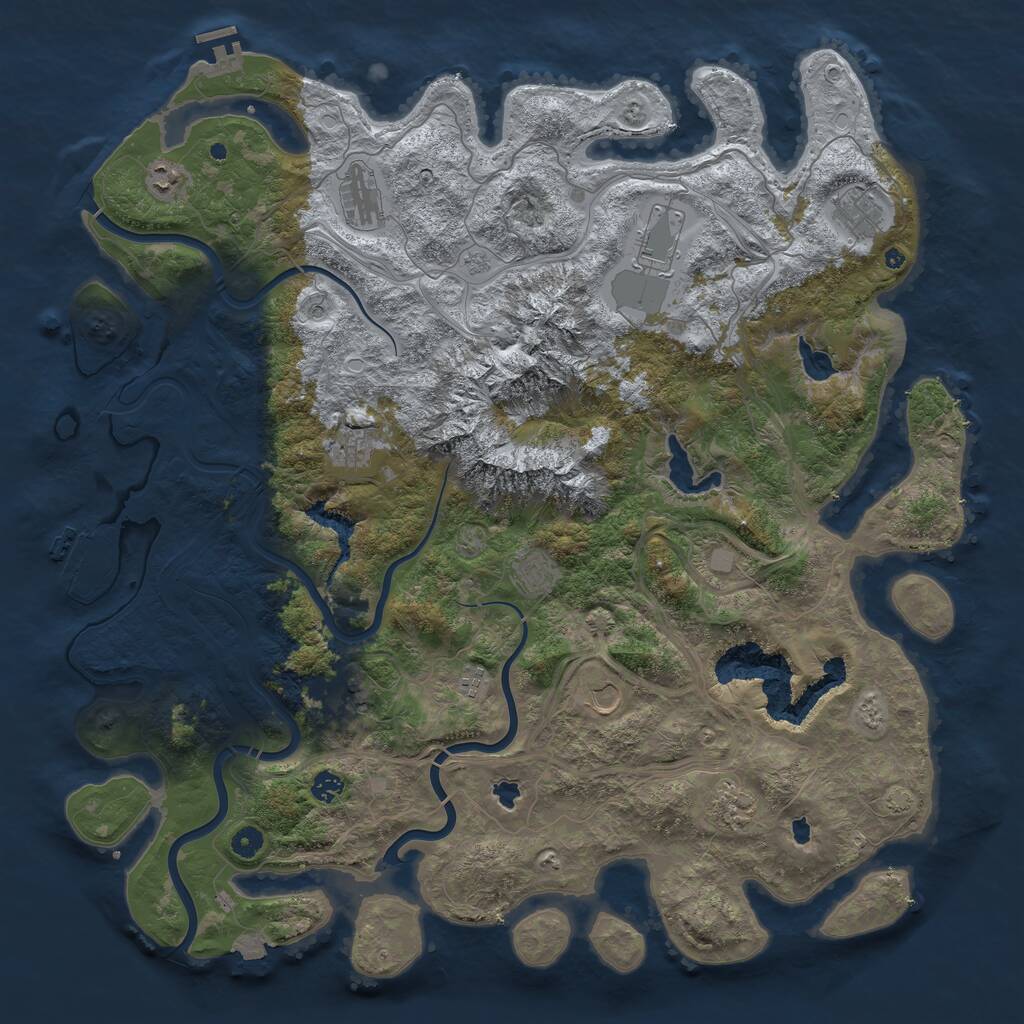 Rust Map: Procedural Map, Size: 5000, Seed: 122344512, 17 Monuments