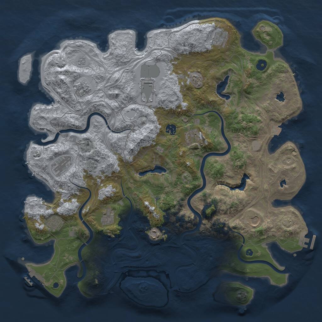 Rust Map: Procedural Map, Size: 4500, Seed: 1684140488, 17 Monuments