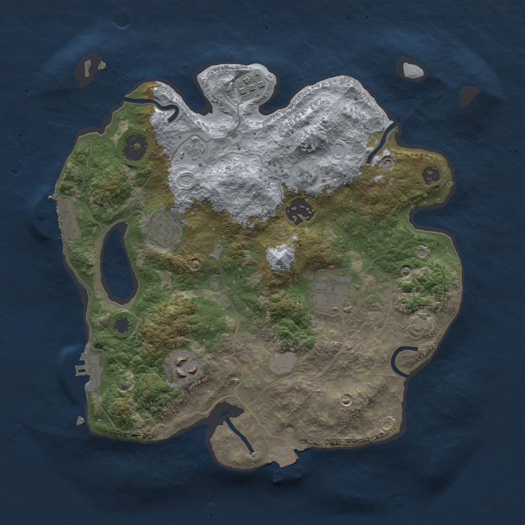 Rust Map: Procedural Map, Size: 3000, Seed: 1771360591, 12 Monuments
