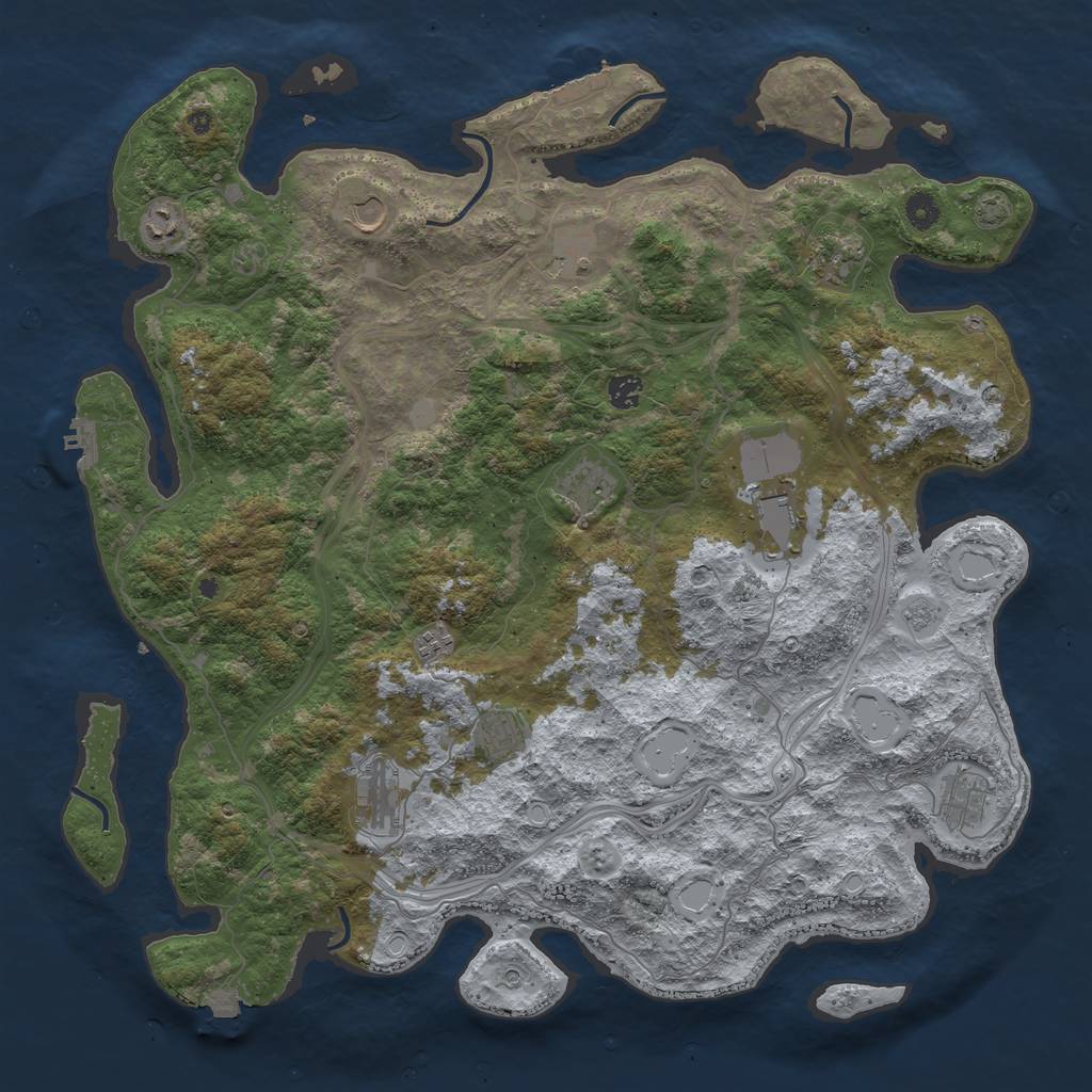 Rust Map: Procedural Map, Size: 4650, Seed: 90000, 19 Monuments