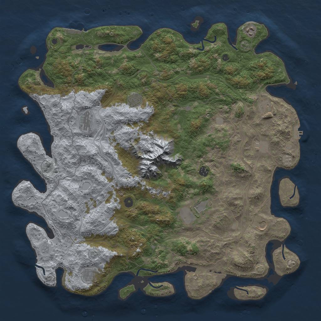 Rust Map: Procedural Map, Size: 5000, Seed: 13841795, 19 Monuments