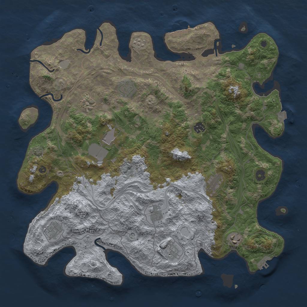 Rust Map: Procedural Map, Size: 4250, Seed: 60423, 18 Monuments
